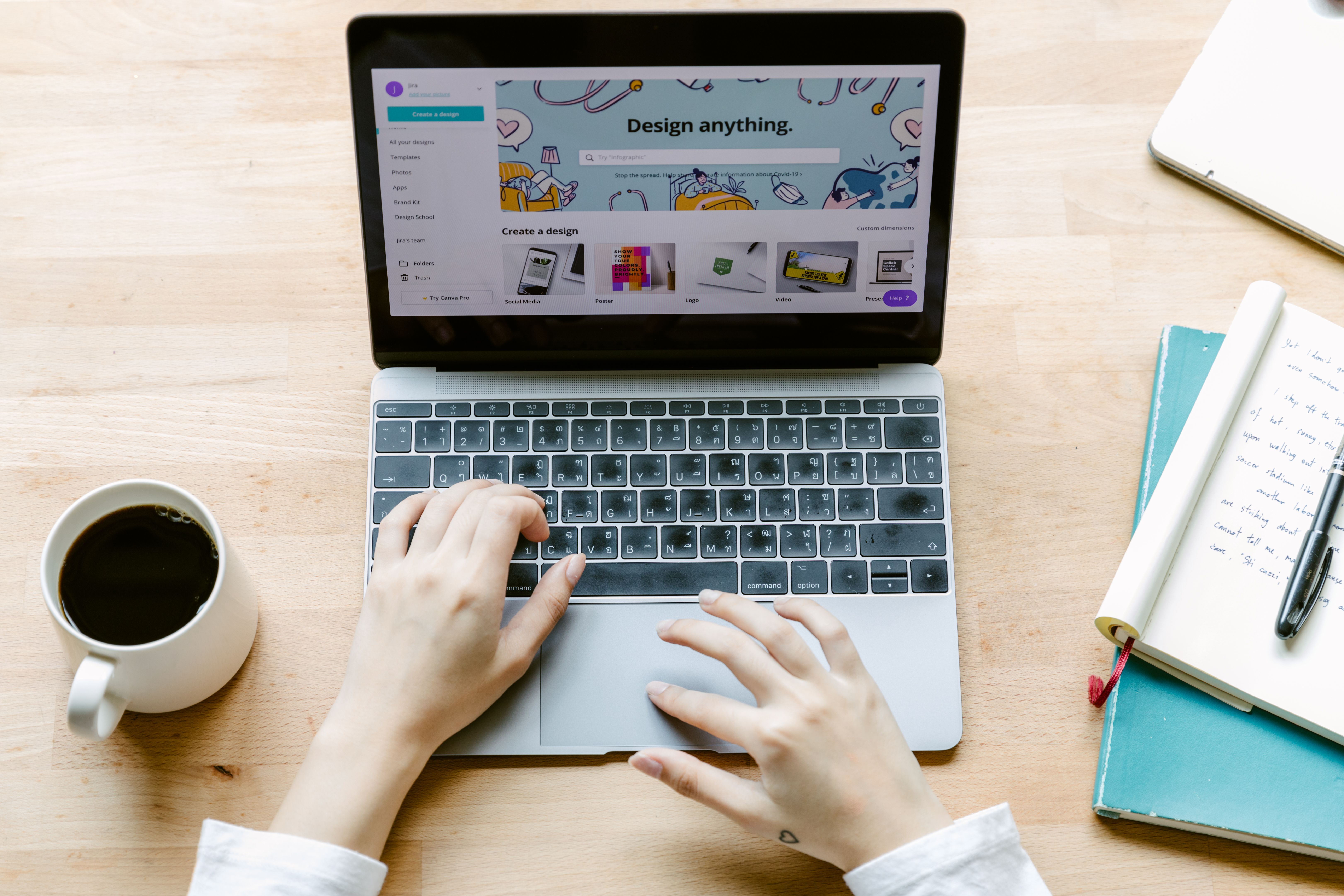 Creator reviewing digital content and partnership notes on a laptop